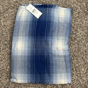 Blue and White Plaid Scarf
